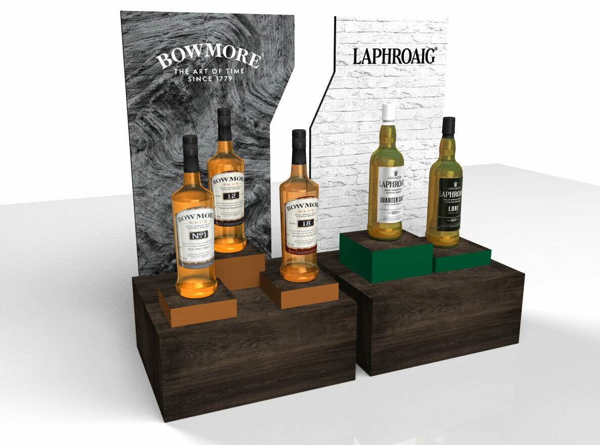 Bowmore et Laphroaig - Kit vitrine